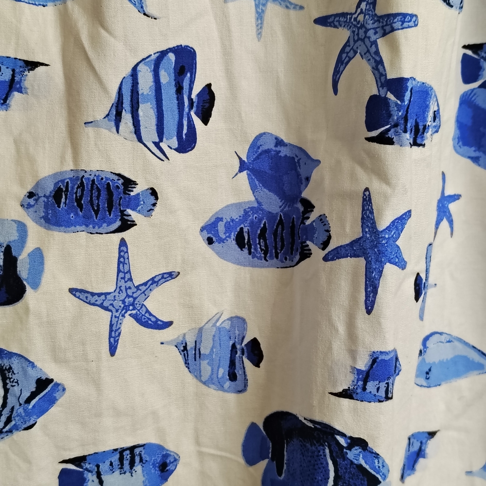 Rachel Zoe Blue White Sea Life Fish Print Sleeveless Maxi Dress Size S –Like New - Picture 6 of 11